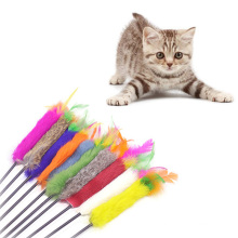 Interactive Cat Toy Funny Feather Toys Play Sticks for Kitten Pet Cat Cat teaser (Multicolor)